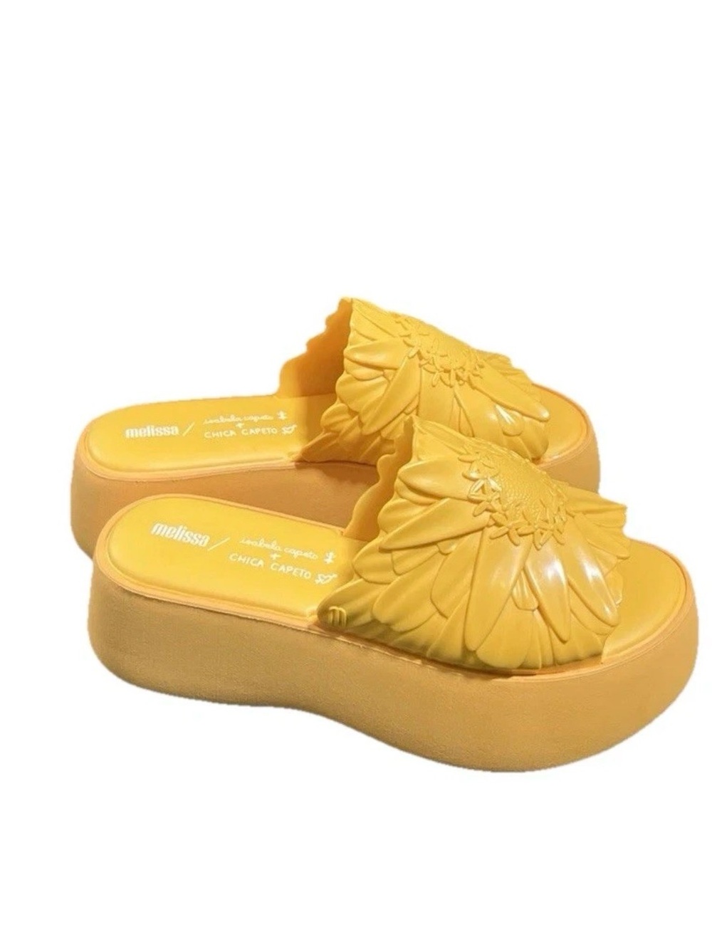 Melissa x Isabela Capeto Yellow Wedge Sandals Womens US 7 - Picture 10 of 10